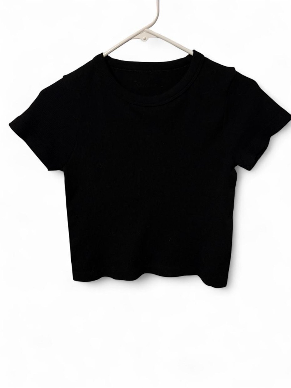 Splash Black Cropped Tee - Short Sleeve Crew